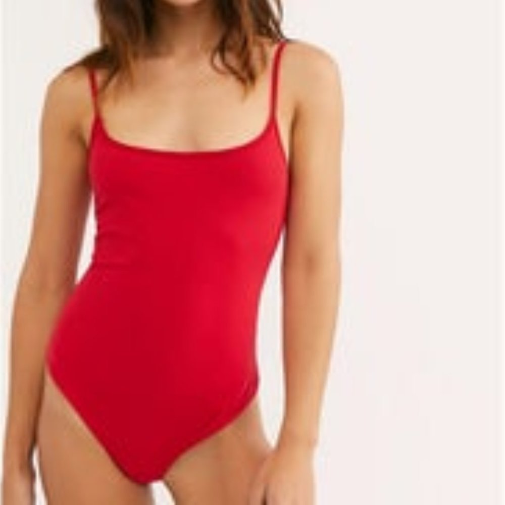 NWOT Free People Red Bodysuit